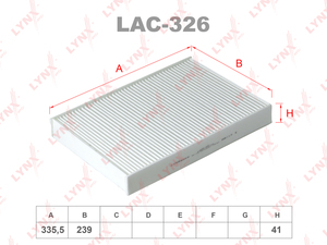 Фильтр салонный LYNXauto LAC-326. Для: VOLVO S90 II 16> / XC90 II 14>, фото 1