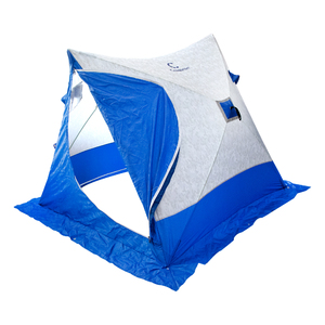 Палатка зимняя СЛЕДОПЫТ 2-скатная, Oxford 210D PU 1000, цвет синий/белый с принтом, фото 4