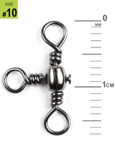 Вертлюги трехстор. LJ Pro Series CROSSLINE SWIVEL 010 10шт., фото 3