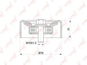 Ролик натяжного механизма / приводной LYNXauto PB-5349. Для: Hyundai, Хендай Elantra(Элантра)(HD / MD) 1.6 06> / i20 1.4-1.6 08> / i30(FD / GD) 1.4-1.6 07> / i40 1.6 11> / ix20 1.4-1.6 10> / ix35 1.6, фото 2