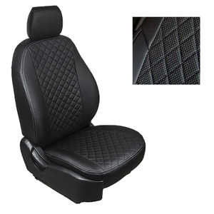 Чехлы из экокожи Ромб Seintex для Volkswagen Tiguan I rest 2011-2017 (черные, 97557), фото 1