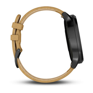 Смарт-часы Garmin Vivomove HR черный оникс с светло-коричневым кожаным ремешком, фото 2