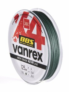 Леска плетёная Lucky John Vanrex BBS х4 BRAID Moss Green 125/040, фото 4