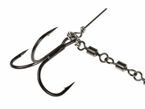 Оснастка стал. Lucky John STINGER POWER CHAIN 3,5 и 8,0см, оснащ. тройниками разм.03/0 и 03/0 1шт., фото 3