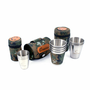 Рюмка-стопка "СЛЕДОПЫТ" 60 мл в оплетке и тубе из oxford camo pixel, 4 шт, фото 6