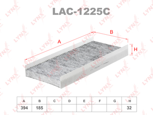 Фильтр салонный угольный LYNXauto LAC-1225C. Для: MERCEDES-BENZ A(W169) 04> / B(W245) 05>, фото 1