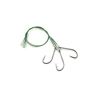 Поводок стальной NAMAZU Leader 1х7 Nylon Coated Green, d-0,33 мм, L-20 см, с одинарным крючком 92247, фото 2