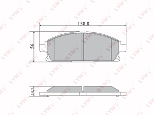 Колодки тормозные передние LYNXauto BD-5729. Для: NISSAN Elgrand(E51) 2.5-3.5 02-10 / Presage(U31) 2.5-3.5 03-06 / Terrano(R50) 3.3 99-00 / X-Trail(T30) 2.0-2.5d 00-13, фото 1