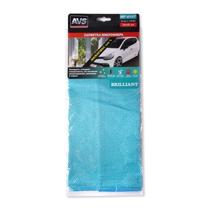 Салфетка для автомобиля AVS MF-6107 из микрофибры, 35 × 40 см, голубая, фото 12