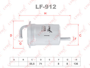 Фильтр топливный LYNXauto LF-912. Для: SUZUKI Grand Vitara I 98-06 2.0, фото 1