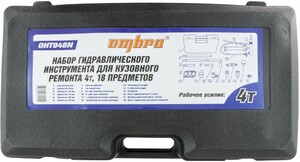 Ombra OHT948N Набор гидравлического инструмента для кузовного ремонта 4 т. 18 предметов, фото 3