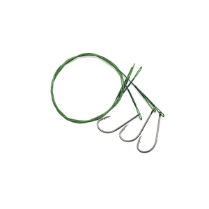 Поводок стальной NAMAZU Leader 1х7 Nylon Coated Green, d-0,42 мм, L-40 см, с одинарным крючком 92247, фото 2