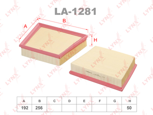Фильтр воздушный LYNXauto LA-1281. Для JAGUAR Ягуар Xe 3.0-5.0 15>/Xf II 3.0-5.0 15>, LAND ROVER ЛэндРовер Range Rover(Рэндж Ровер) Velar 3.0 17>, фото 1