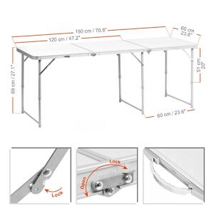 Folding 3-section table N-FT-625-3A / Стол складной трехсекционный 180х60х70 (N-FT-625-3A) NISUS (0), фото 2