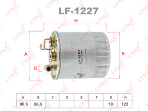 Фильтр топливный LYNXauto LF-1227. Для: MERCEDES-BENZ Sprinter 2.2D 99-06 / Vito 2.2D 99-03, фото 1