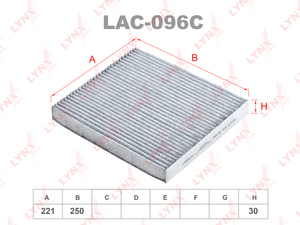Фильтр салонный угольный LYNXauto LAC-096C. Для: HYUNDAI Хендаи Grandeur 06> / Santa Fe(Санта фе) 06> / Sonata(Соната) V NF 065, KIA КИА Magentis(Маджентис) 05>, фото 1