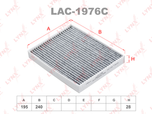 Фильтр салонный угольный LYNXauto LAC-1976C. Для: KIA Sportage IV 15-22, фото 1