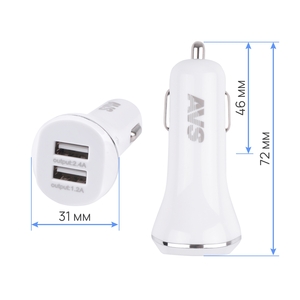 Автомобильное зарядное устройство AVS UC-322 WHI, фото 8