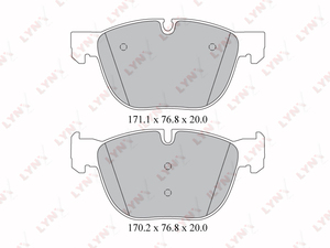 Колодки тормозные передние LYNXauto BD-1417. Для: Bmw, БМВ, X5(E70/F15) 2.0D-3.0D 07> / X6(E71-F16) 3.0-3.0D 08>., фото 2