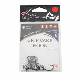 Крючок KOI "GRIP CARP HOOK", размер 6 (INT), цвет BN (10 шт.), фото 5