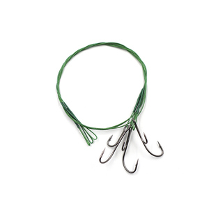 Поводок стальной NAMAZU Leader 1х7 Nylon Coated Green, d-0,33 мм, L-30 см, с живцовым крючком 4715 D, фото 2