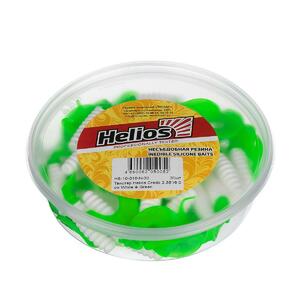 Твистер несъедоб. Credo 2,35"/6,0 см White & Green 30шт. (HS-10-016-N-30) Helios, фото 2