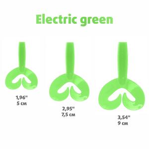 Твистер несъедоб. Credo Double Tail 3,54"/9 см Electric green 100шт. (HS-28-007-N) Helios, фото 4