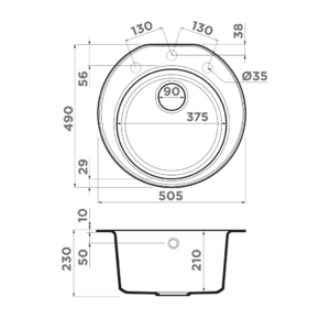 Кухонная мойка Omoikiri Miya 50R-BL Tetogranit/черный, фото 2