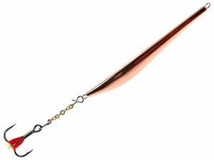 Блесна вертикальная зимняя Lucky John DOUBLE BLADE с цепочкой и тройником 60MM CS блистер, фото 4
