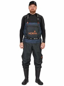 Полукомбинезон забродный Norfin PILOT BOOTFOOT р.42-M с сапогами резина, фото 3