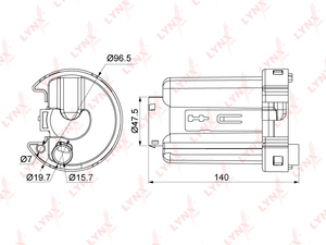 Фильтр топливный погружной LYNXauto LF-543M. Для: MAZDA 323(BJ) 1.4-2.0 98-04 / Premcy(CP) 1.9-2.0 99-05, фото 1