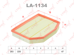 Фильтр воздушный LYNXauto LA-1134. Для: BMW X3(E83) 2.5-3.0 06> / Z4(E85) 2.0-3.0 05>, фото 1