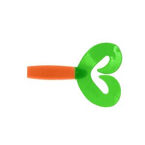 Твистер несъедоб. Credo Double Tail 3,54"/9 см Orange & Green 100шт. (HS-28-025-N) Helios, фото 2