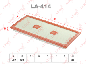 Фильтр воздушный LYNXauto LA-414. Для: MERCEDES-BENZ C300-350(W204) 11> E300-350(W212) 11> / S350-400(W221/W222) 11> / GLK300-350(X204) 08-15 / ML300-350(W166) 11-15, фото 1