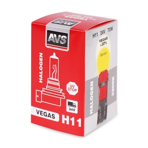 Галогенная автомобильная лампа AVS Vegas, H11, 24 В, 70 Вт, 3200 К, цоколь PGJ19-2, фото 5
