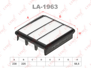 Фильтр воздушный LYNXauto LA-1963. Для: HYUNDAI Grandeur 3.3 05-11 / Sonata(NF) 3.3 05-10, фото 1