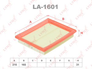 Фильтр воздушный LYNXauto LA-1601. Для: FORD ФОРД Fiesta(Фиеста) V 1.25-1.6 01> / FUSION(Фьюжен) 1.25-1.6 02>, MAZDA(Мазда) 2 1.25-1.6 03>, фото 1