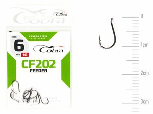 Крючки Cobra FEEDER MASTER сер. CF202 разм. 006 10шт., фото 2