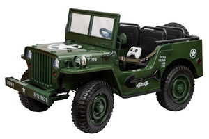 Детский электромобиль Джип ToyLand Jeep Willys YKE 4137 Army green, фото 1