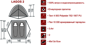 Палатка Indiana LAGOS 2, фото 2