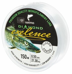 Леска моно. Salmo Diamond EXELENCE FLUORO COATED Clear 150/050, фото 3