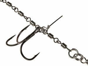 Оснастка стал. Lucky John STINGER POWER CHAIN 3,5 и 8,0см, оснащ. тройниками разм.03/0 и 03/0 1шт., фото 4