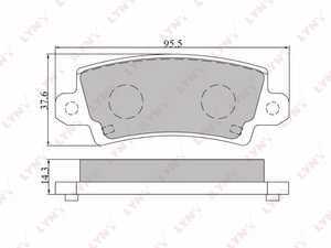 Колодки тормозные задние LYNXauto BD-7541. Для: Toyota, Тойота, Corolla(Корола)(UK) 1.4-2.0D 02-06/Corolla(Корола) Verso 1.4(UK) 1.4-2.0D 02-04., фото 2