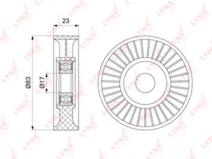Ролик натяжного механизма / приводной LYNXauto PB-5219. Для: OPEL Astra G 2.2 00-05 / Vectra B/C 2.0-2.2 00> / Zafira A/B 2.2 00>, SAAB 9-3 1.8-2.0 02>, ALFA ROMEO 159 1.9-2.2 05-11, CADILLAC BLS 2.0 06>, фото 1