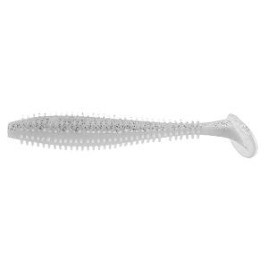 Виброхвост несъедоб. Shaggy 3,35"/8,5 см White & Sparkles 30шт. (HS-16-002-N-30) Helios, фото 2