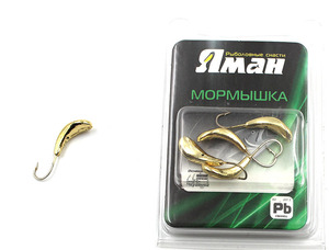 Мормышка "ЯМАН" Комар с отв., цв.GOLD PLATED, р.5, вес 1,0 г (уп. 5 шт.), фото 2