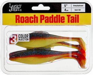 Виброхвосты съедоб. искусст. LJ Pro Series ROACH PADDLE TAIL 5.0in (12.70)/G07 4шт., фото 3