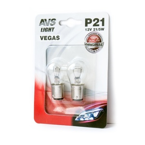 Автомобильная лампа AVS Vegas, P21/5W, 12 В, 21/5 Вт, 2700 К, цоколь BAY15D, 2 шт., фото 3