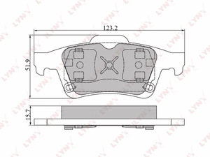 Колодки тормозные задние LYNXauto BD-6302. Для: Nissan, Ниссан, Primera(Примера)(P12) 02>, Renaul, Рено, Laguna(Лагуна) II 01> / Espace IV 02>, Saab, Сааб, 9-3 02>., фото 2