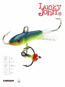 Балансир Lucky John CLASSIC 3 с тр. 30мм/29 блистер, фото 2